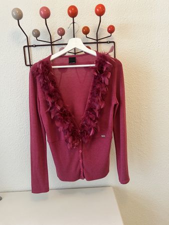 Perfekter frühlings Cardigan mit Federn - aus Italien