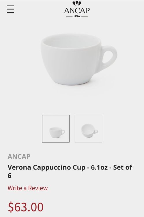 Ancap Verona Cups, Latte / 11.8 oz