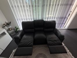 Ledersofa 3-Sitzer Schwarz gebraucht guter Zustand