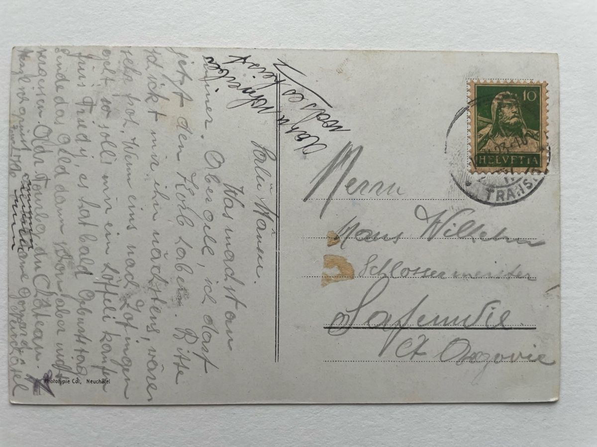 Ansichtskarten: AK Neuchâtel mit Stempel 1923 – Gebraucht aus Meierskappel von Hala03 4