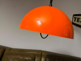 vintage space age hängelampe orange 60er/70er jahre
