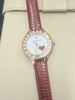 Swarovski Damenuhr, rotes Lederarmband, Top Zustand!
