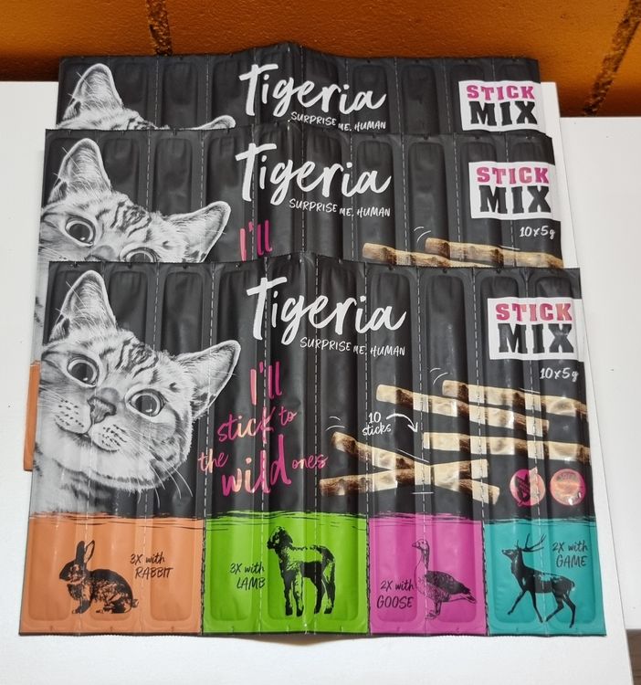 Katzen Snacks Tigerina Sticks 3x 10x5g (Neu und originalverpackt) in ...