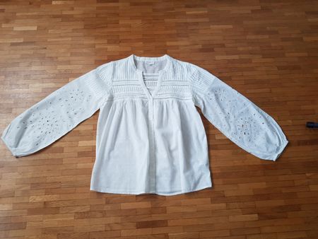 Blouse blanche brodée Maison 123 taille 36
