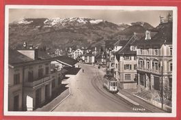 Seewen bei Schwyz - Tram beim Bahnhof - ca. 1930