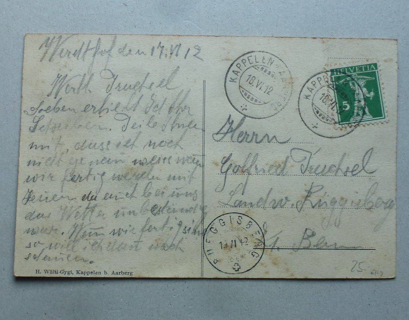 Cartoline postali: Ansichtskarte aus Kappelen bei Aarberg – Usato da Walkringen venduto da Casablanca777 1