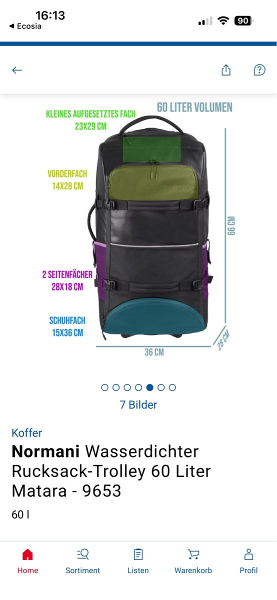 Zaini: Rucksack Trolley Mondani 60 L – Nuovo e nell'imballaggio originale da Vogelsang AG venduto da Kathif 7