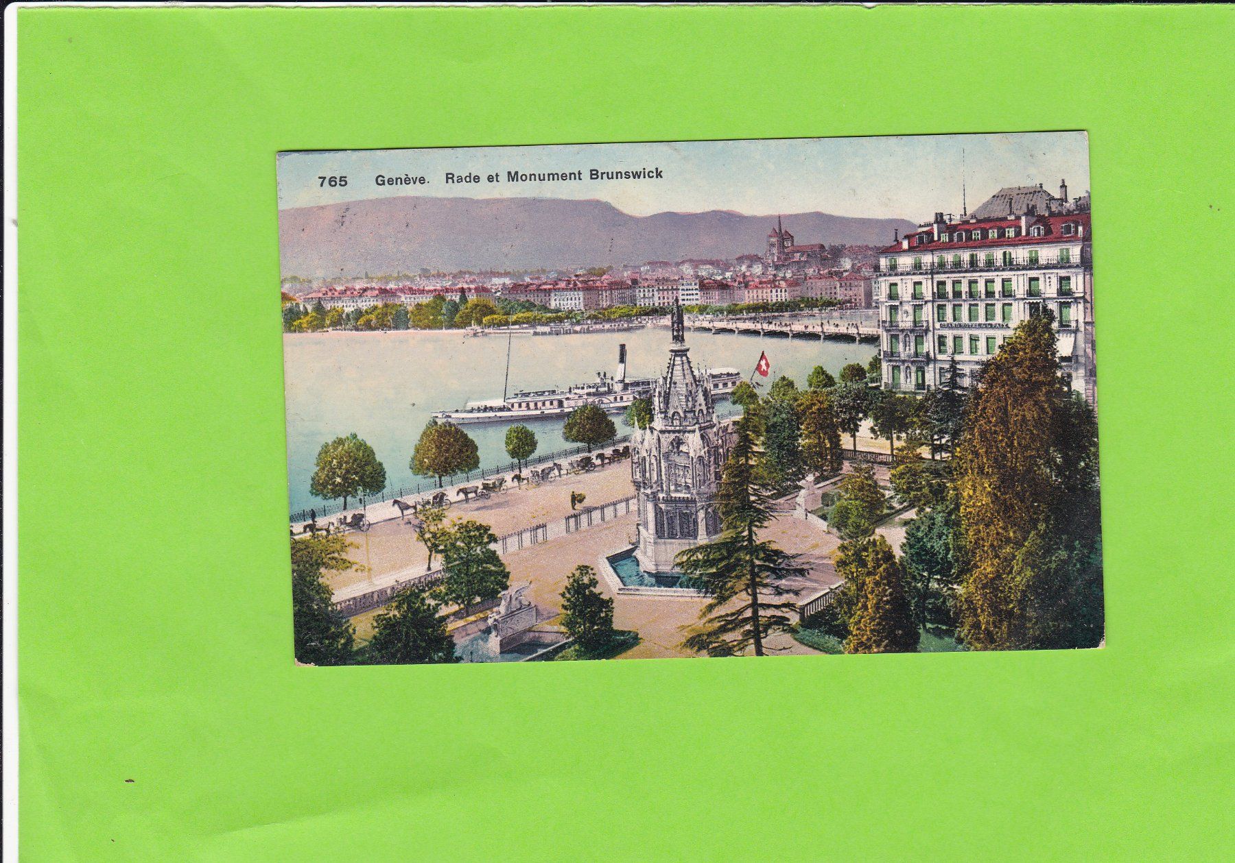 Cartoline postali: Genève. Rade et Monument Brunswick – Usato da St. Peterzell venduto da neckertal