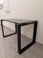 Beistelltisch Glasplatte Metallgestell schwarz gebraucht