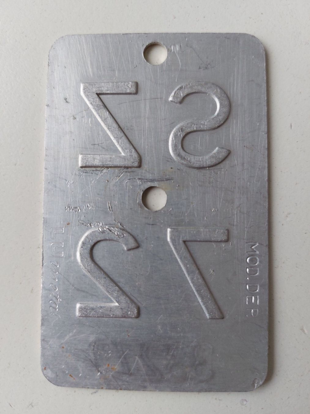Sachs Schilder: Velonummer SZ 72 Mofanummer plaque Mofa – Gebraucht aus Schenkon von Uhu007 1