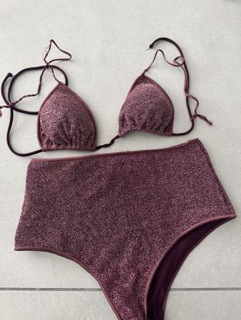 Costume da bagno scintillante viola taglia S
