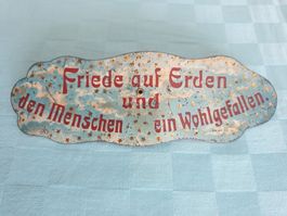 Schild Blech Friede auf Erden