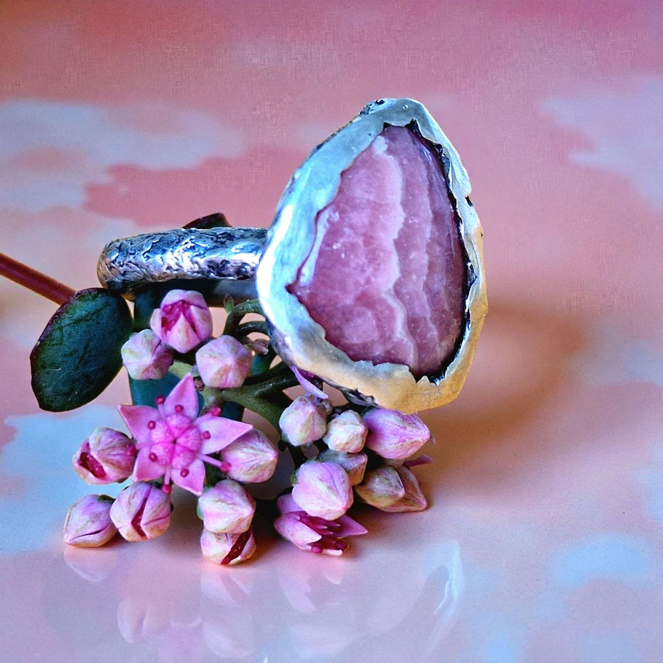 Anelli: Statement-Ring Silber mit Rhodochrosit, Grösse 56 – Nuovo e nell'imballaggio originale da Aarau venduto da Schmuckhoehle_MD 3