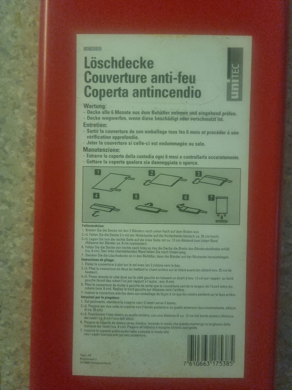 Decken: Löschdecke – Neu und originalverpackt aus Horgen von dabo68 1