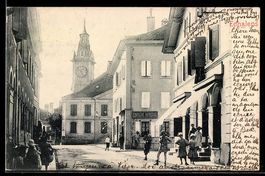 Echallens, Strassenpartie mit Confisseri