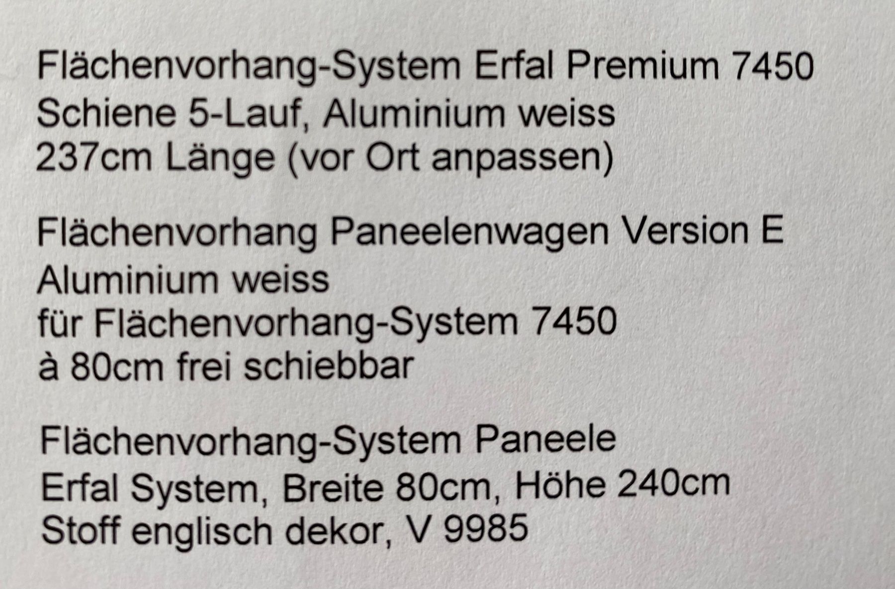 Tende: Flächenvorhang-System Erfal Premium 7450 – Nuovo (secondo la descrizione) da Pfäffikon ZH venduto da aveo14 4