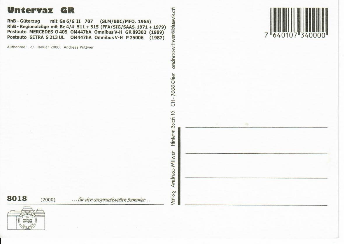 Cartes postales: Untervaz – D'occasion à Hochdorf par Ziegel-16 1