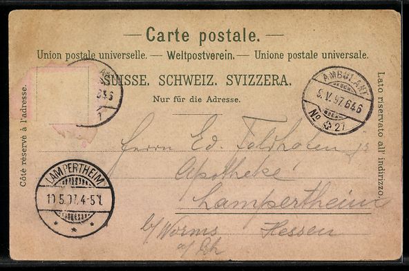 Cartoline postali: Litho Einsiedeln, Ortsansicht und Kloste – Usato da Berlin venduto da bartko-reher 1