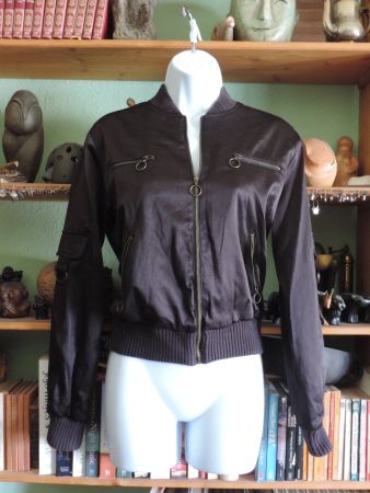 veste légère effet satin noire