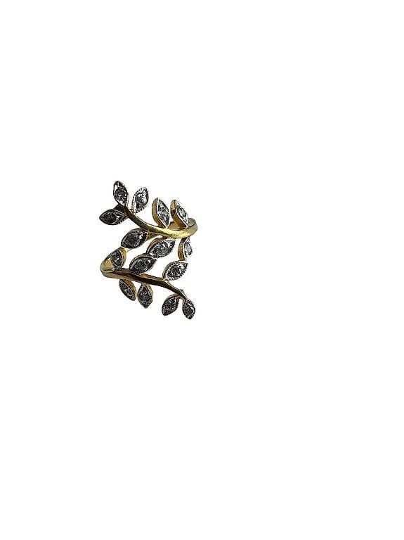 Anelli:  Ring mit Blätter-Design & funkelnden Steinen – Usato da Egerkingen venduto da mel_gyl6