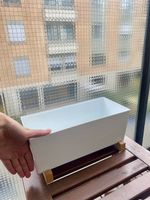 IKEA White Planter Box with Wooden Feet