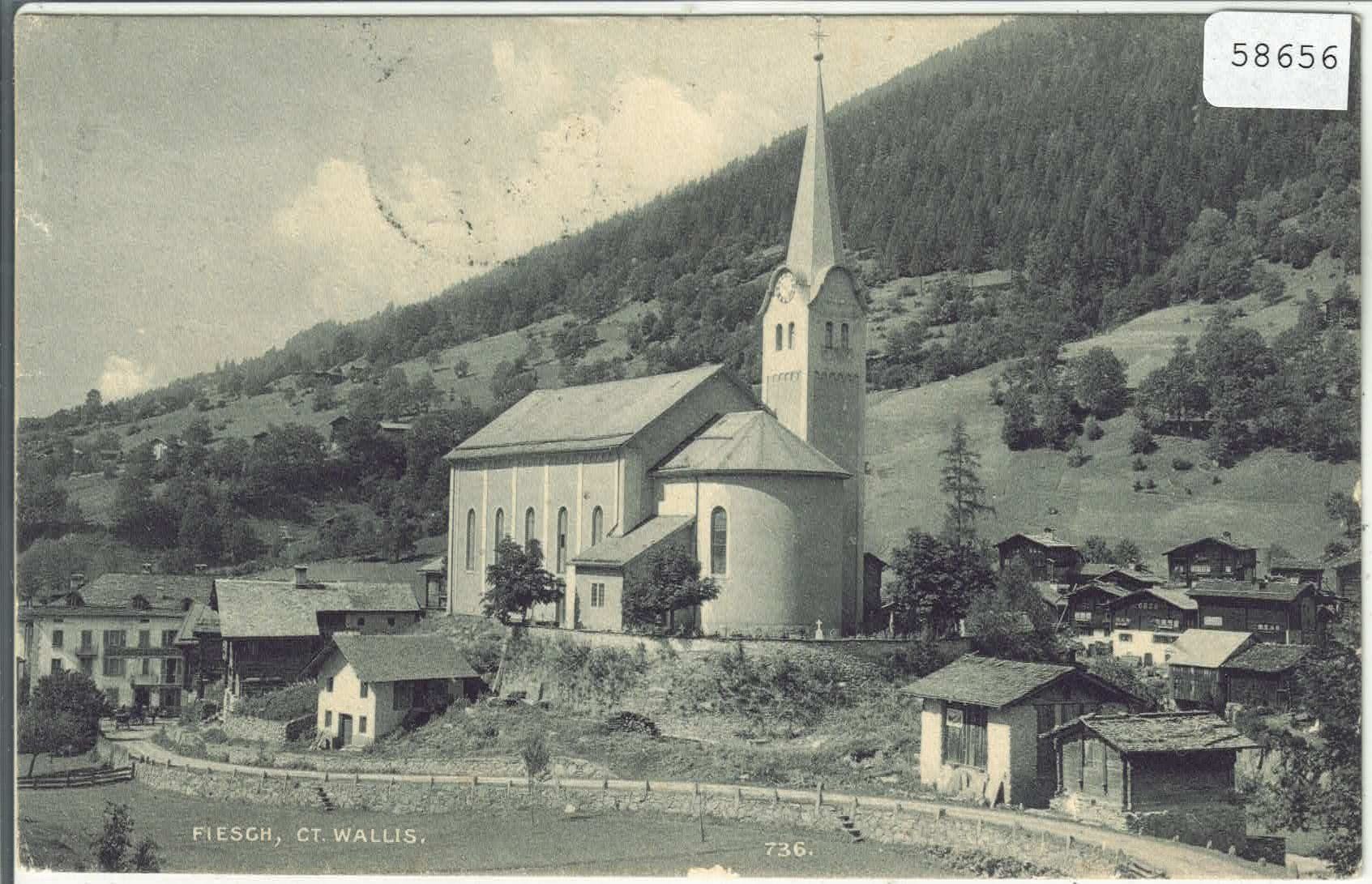 Ansichtskarten: Fiesch - Kirche – Gebraucht aus Ettingen von Kartenplanet