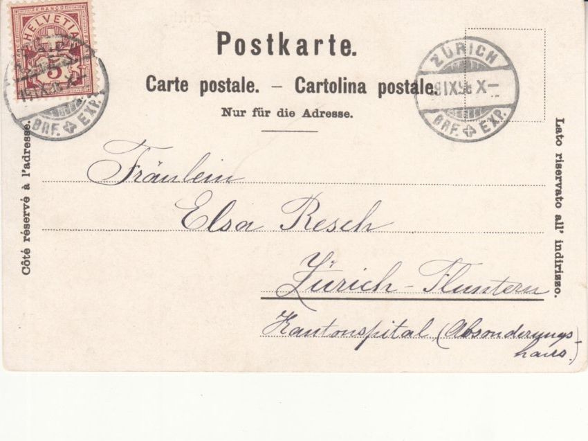 Cartoline postali: Zürich 1898 – Usato da Bürglen TG venduto da StampGraf 1