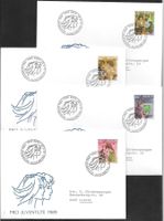 4 FDC Pro Juventute 1989 Serie Einzelmarken ET 24.11.1989