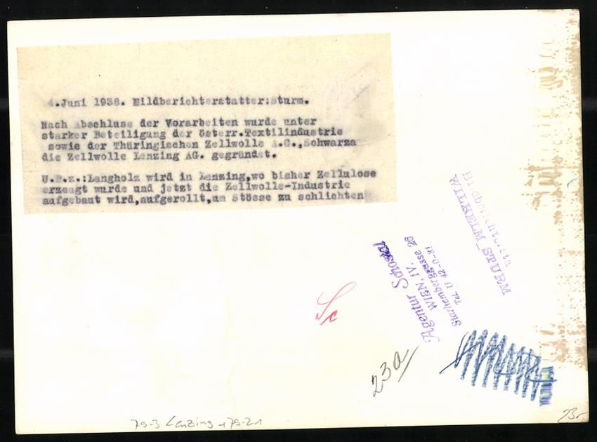 Fotografie & Manifesti: Fotografie Lenzing, Zellwolle Lenzing AG – Usato da Berlin venduto da bartko-reher 1