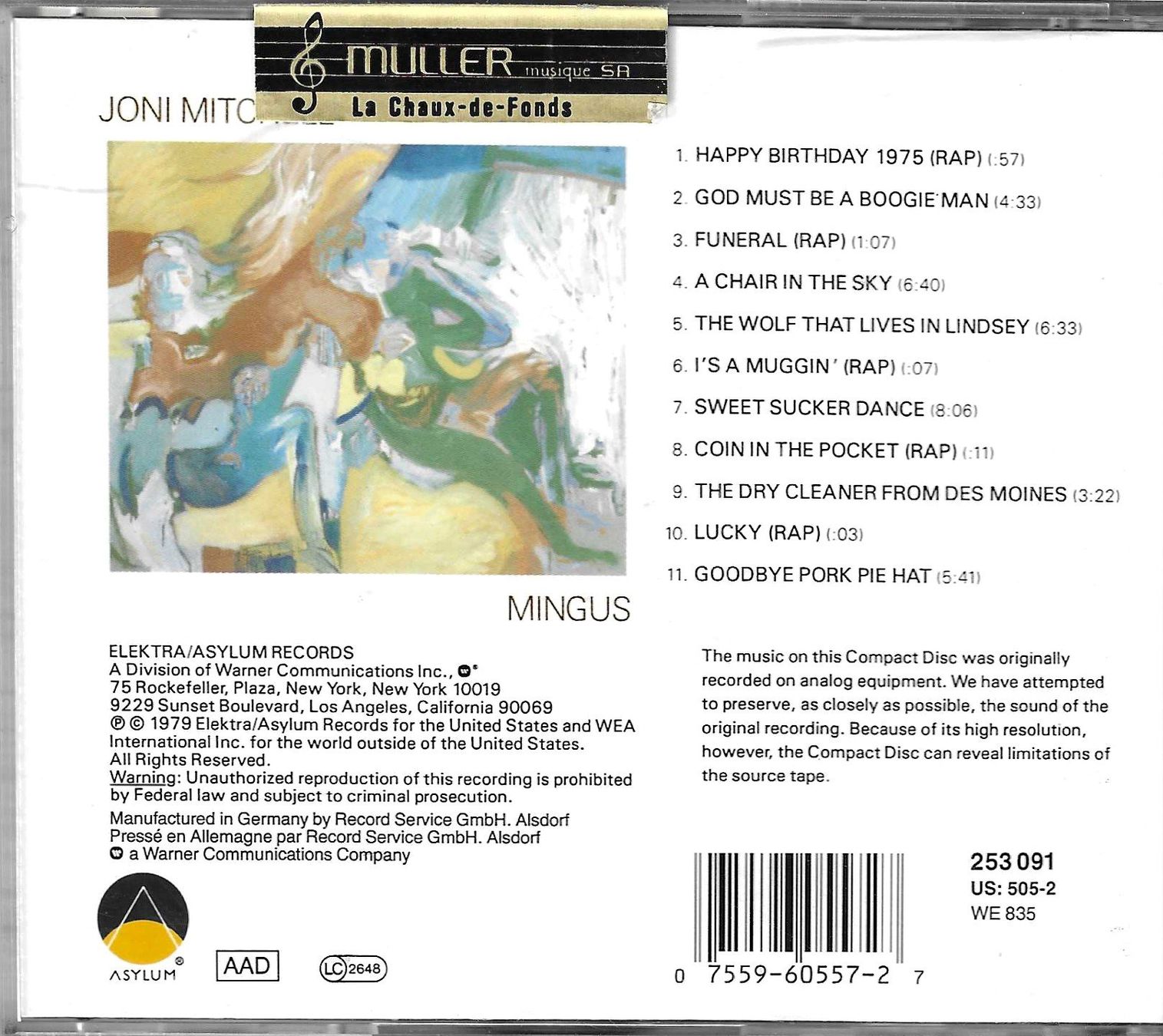 CD: Joni MItchell - Mingus – Usato da Savagnier venduto da Ne2065 1