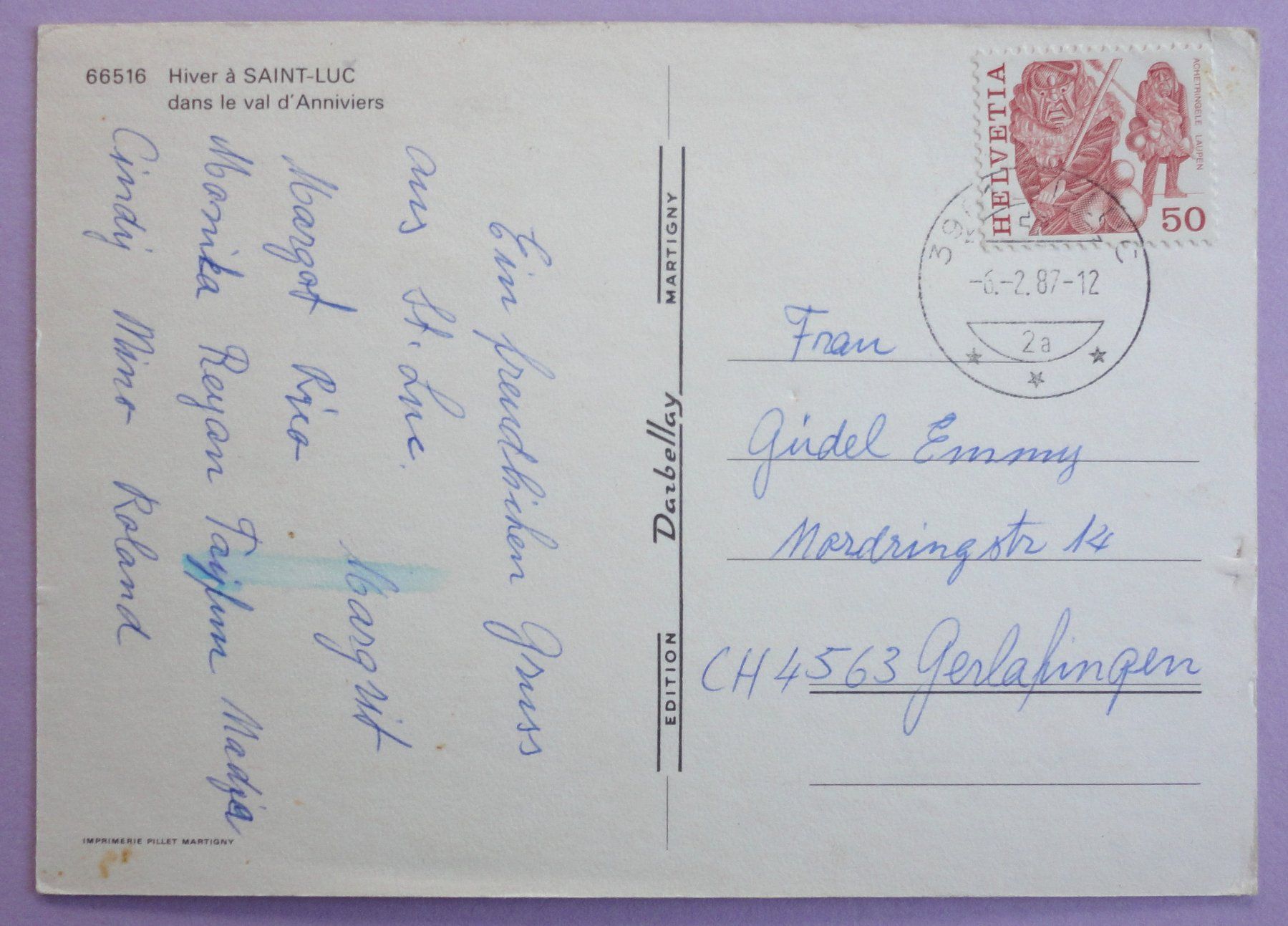 Cartoline postali: Hiver à Saint-Luc, Val d' Anniviers – Difettoso da Fétigny venduto da Billy2miny 1