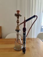Chicha vintage 54 cm - Laiton & verre - Début des années 90