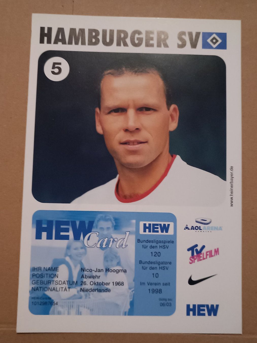 Autographes: Nico-Jan Hoogma - HSV 2003 - handsigniert – D'occasion à Menziken par Autogramme 1