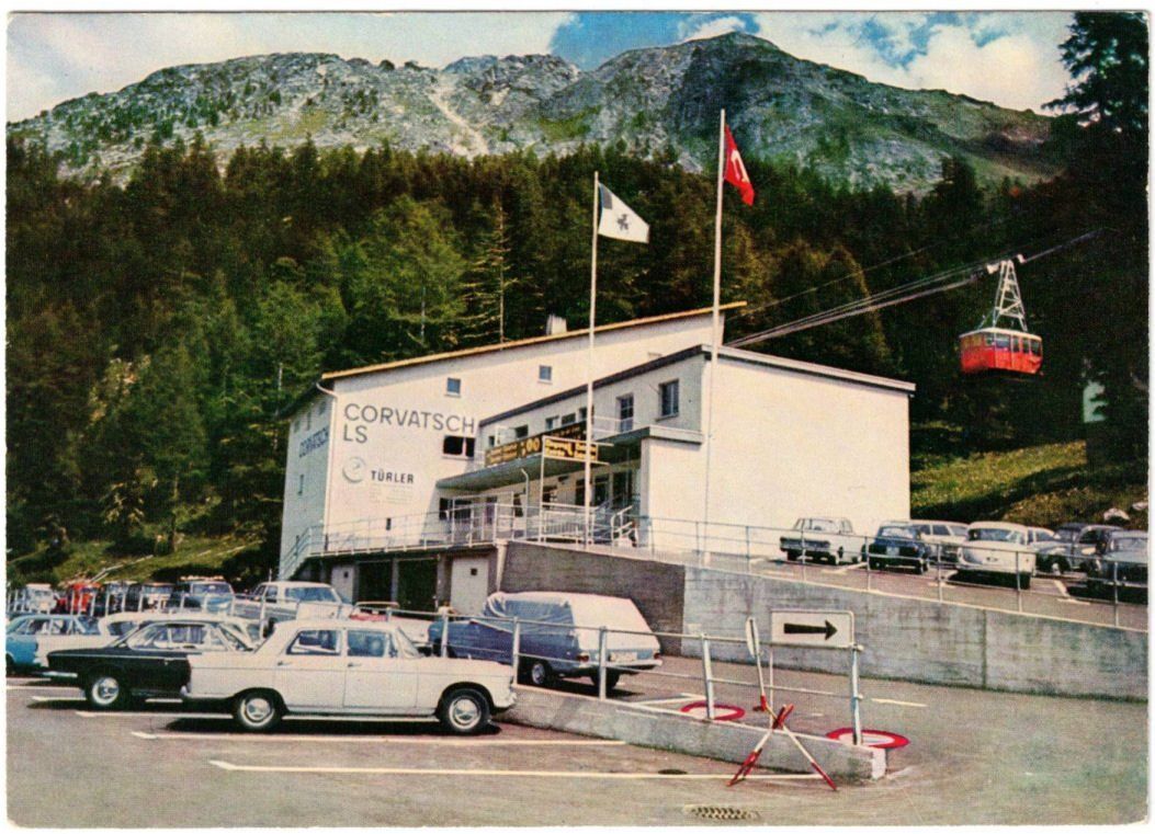 Cartoline postali: Silvaplana - Luftseilbahn Corvatsch Talstation – Usato da Binningen venduto da Mountainrider