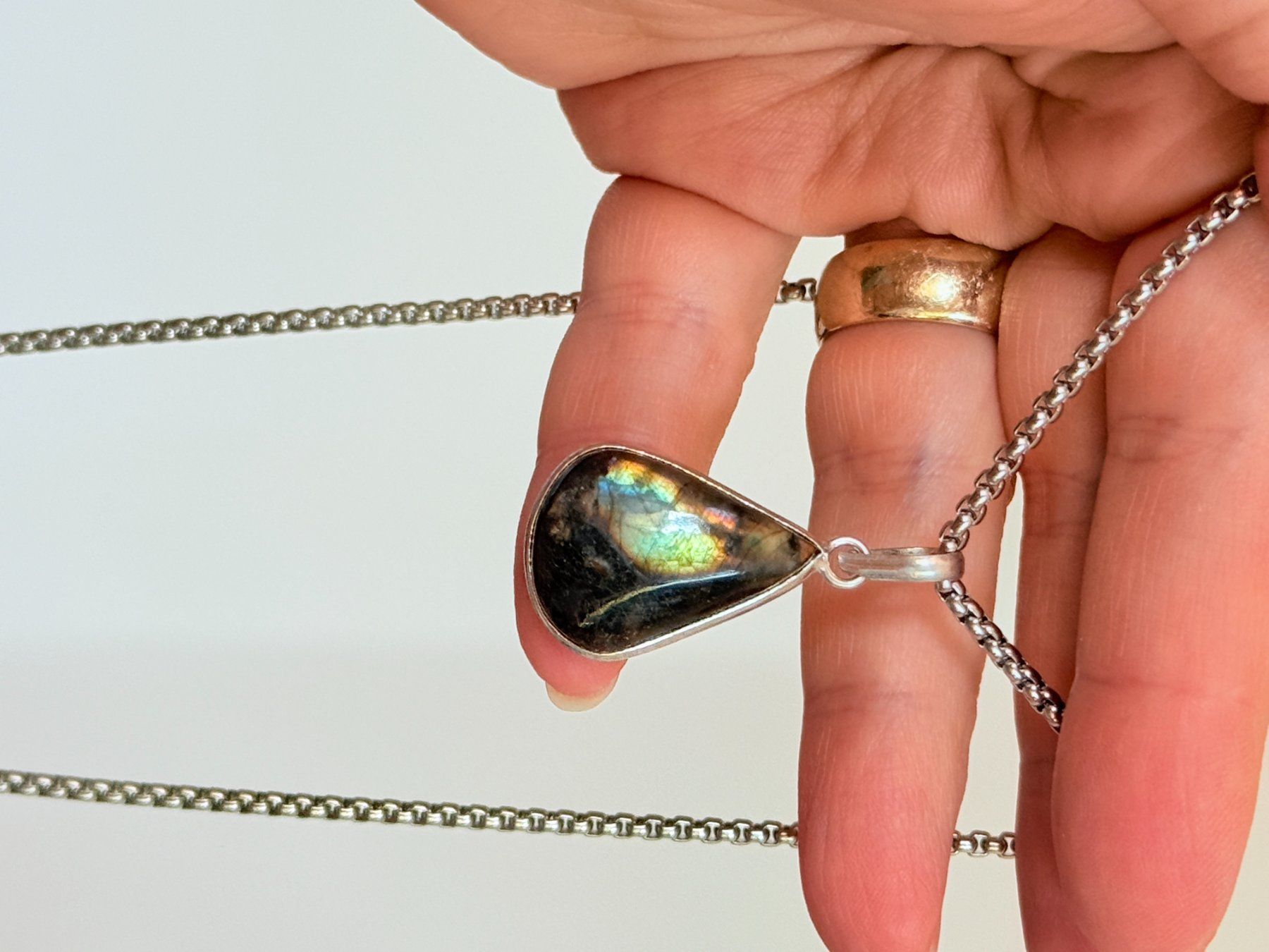 Colliers: Collier avec labradorite - Élégant & Naturel! – Neuf avec emballage d'origine à Genève par AWWA 6