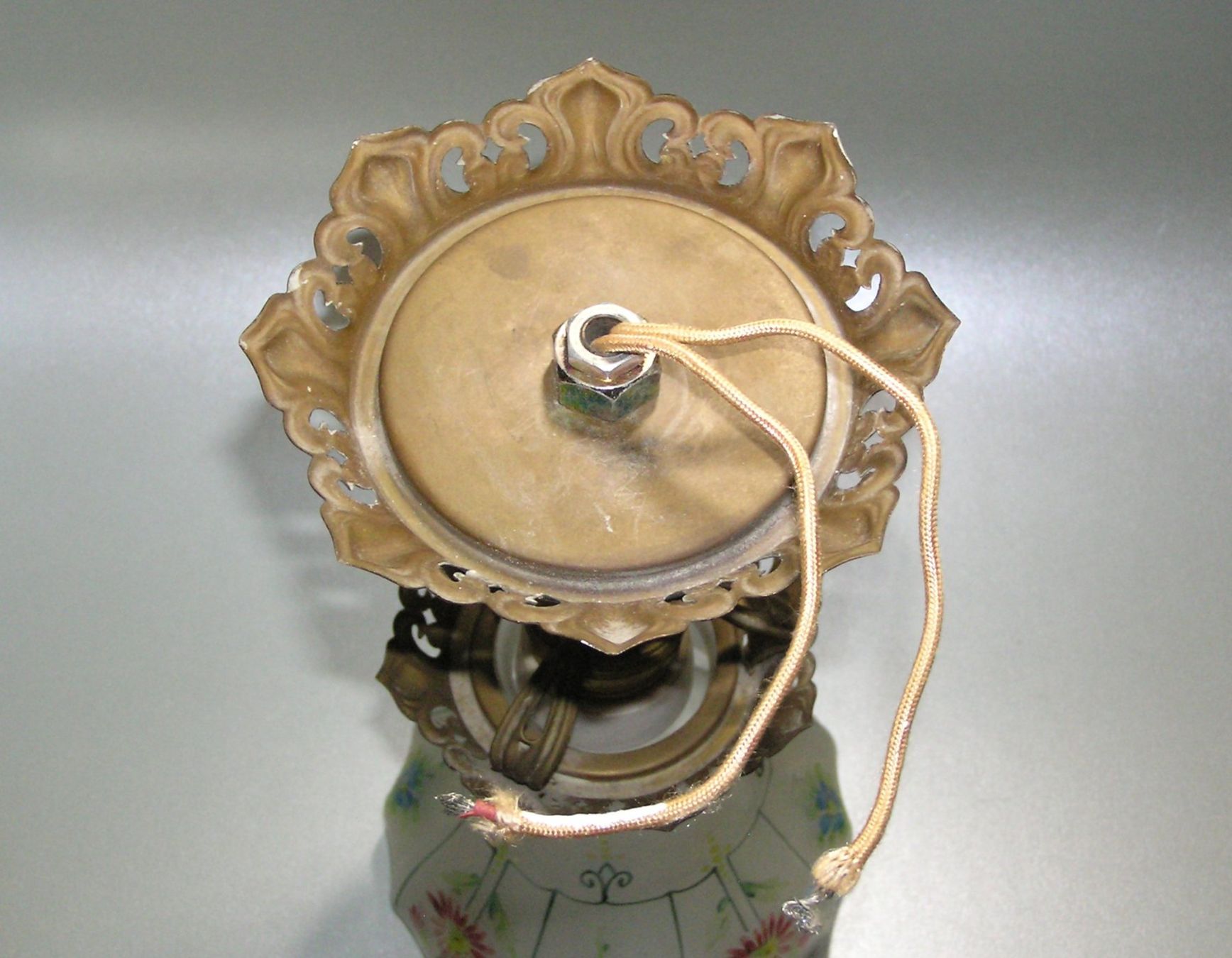 Lampadari & plafoniere: ALTE DECKENLAMPE DECKENLEUCHTE SCHIRM HANDBEMALT – Usato da Grenchen venduto da Antique-hunter 5