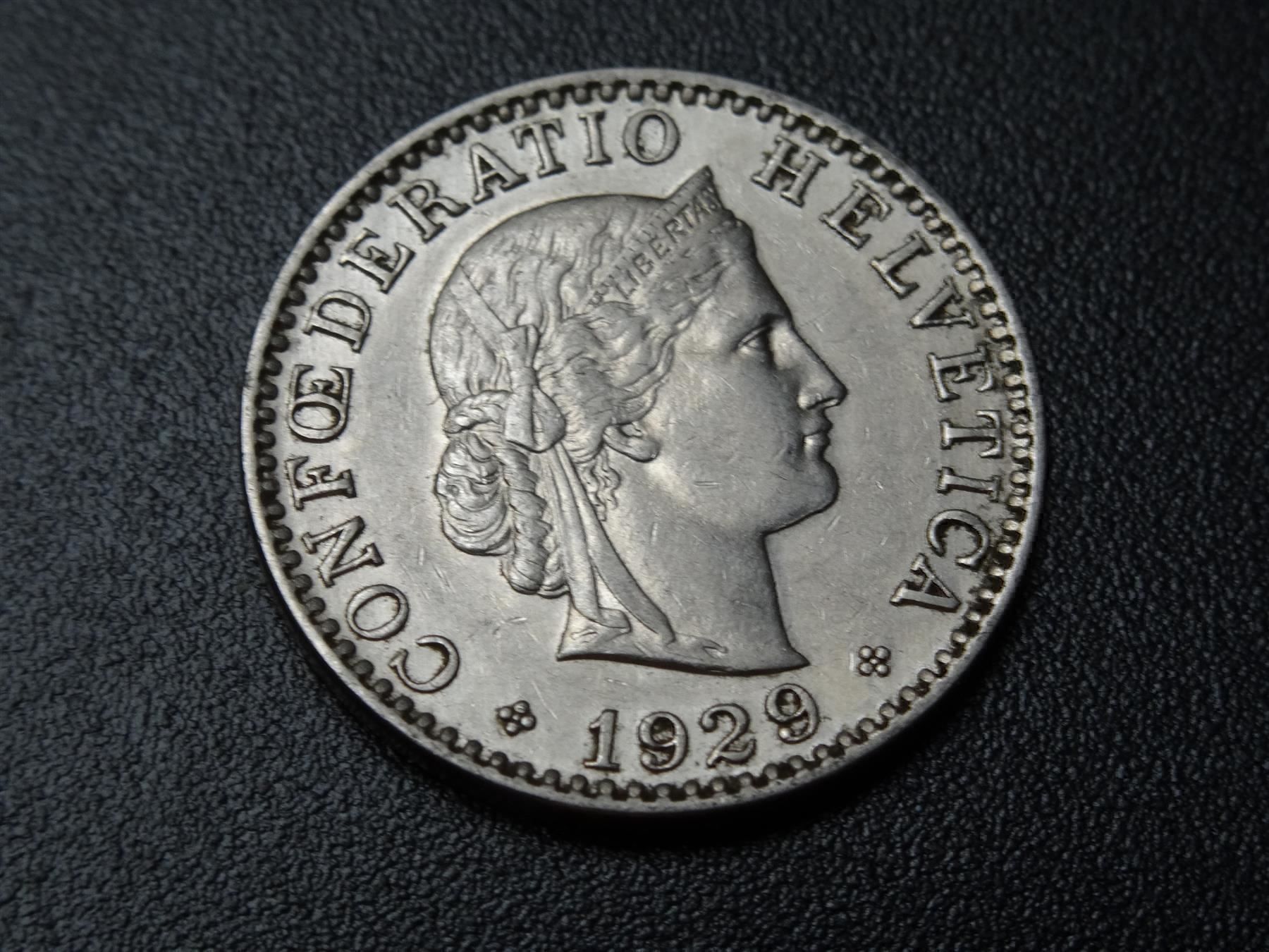 Alle Münzen: Schöner 20 Rp. 1929 ab Fr. 2.-- – Gebraucht aus Lupfig von JUTA09