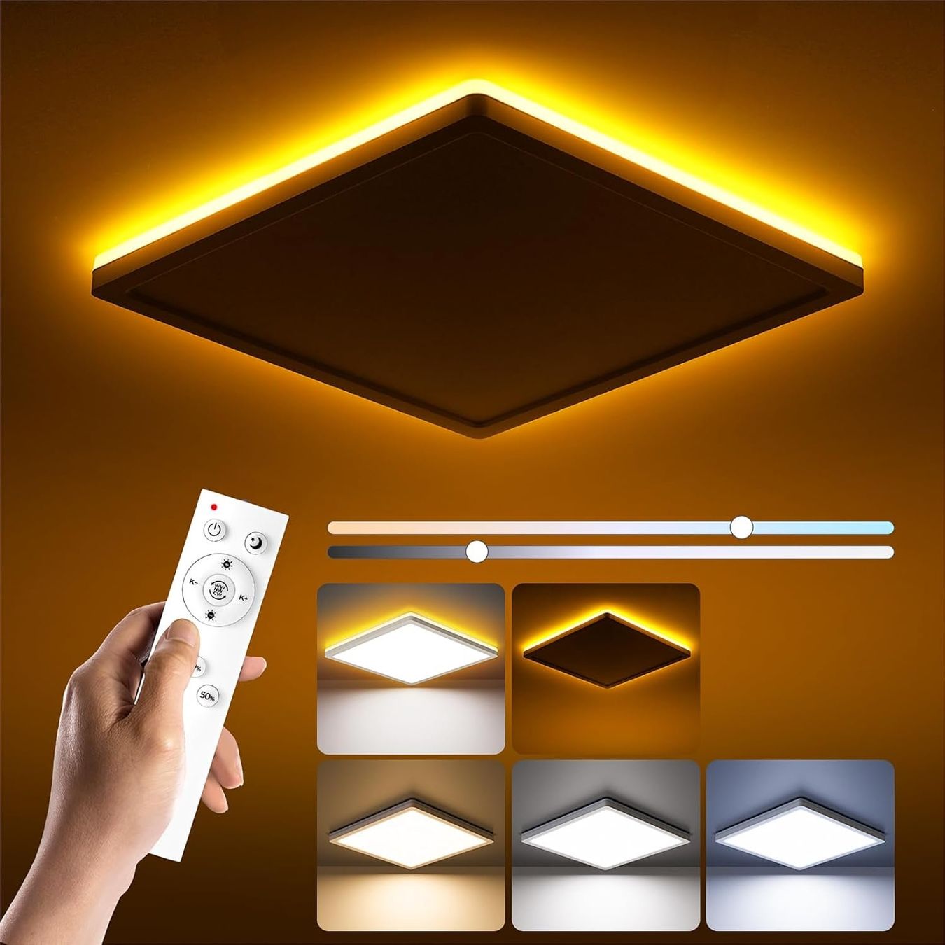 Kronleuchter & Deckenlampen: LED Deckenleuchte Flach Dimmbar 24W Deckenlampe 2000K Warm – Neu und originalverpackt aus Hundwil von pak_7zvn