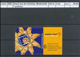 2002 "Gruss aus der Schweiz", Markenheftchen, ** postfrisch