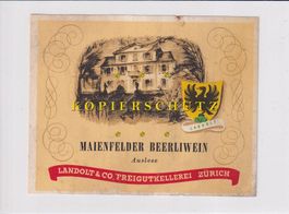 Etikette für Wein - Maienfelder Beerliwein /bd