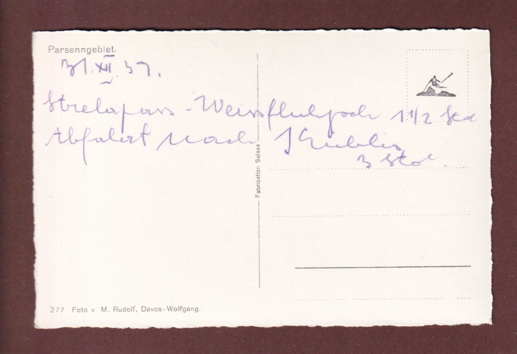 Cartoline postali: PARSENNGEBIET - 1939 – Usato da Pully venduto da nicecards-shop 1
