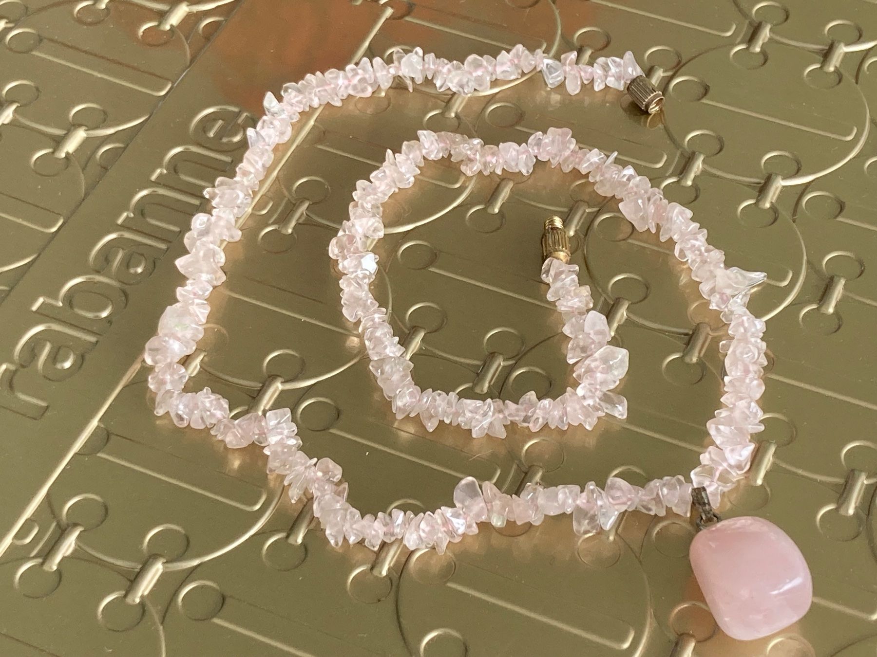 Catenine: Collier vintage en quartz Rose – Usato da Marly venduto da Antigona71