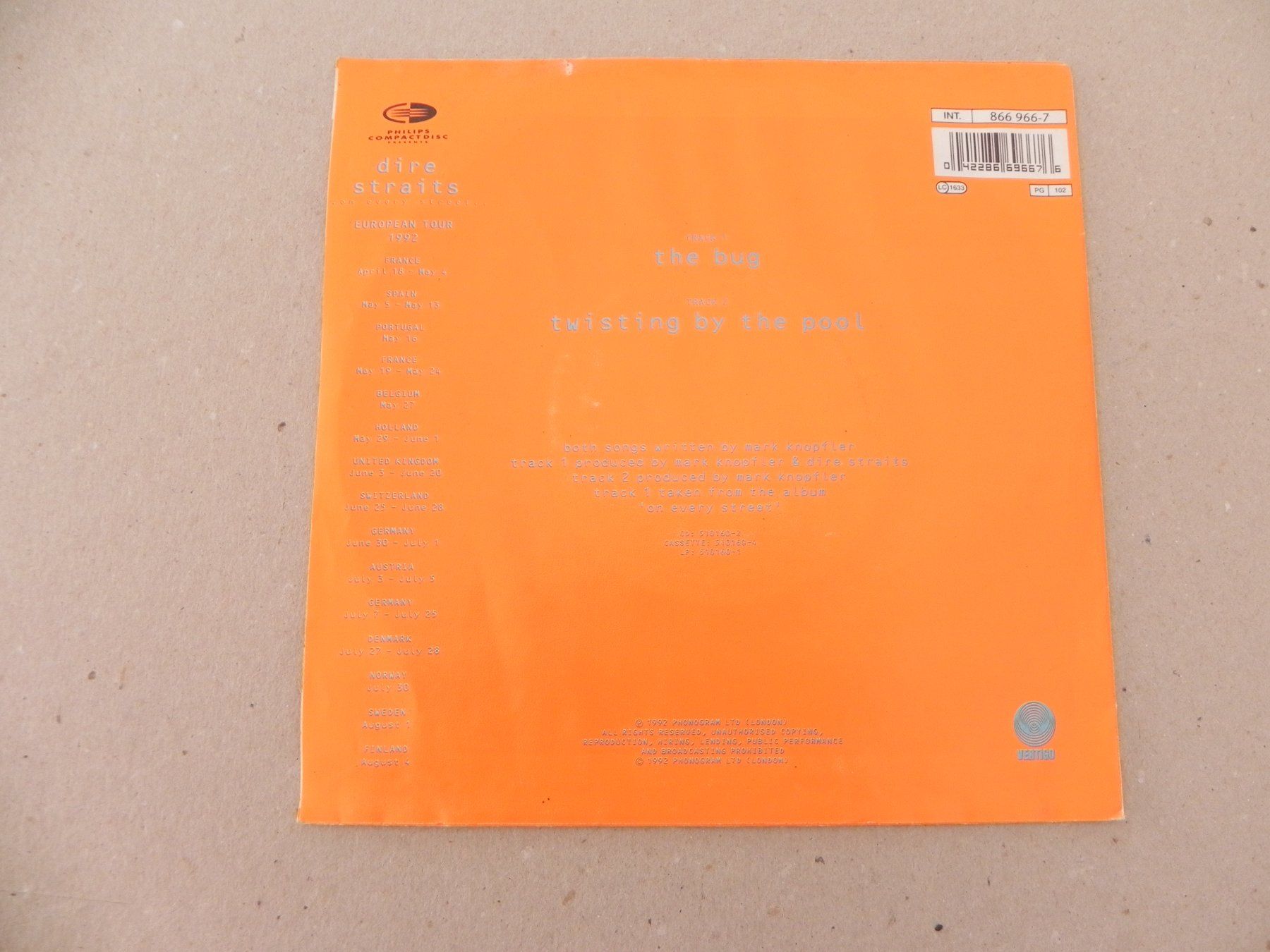 Dischi in vinile: Single brit. Rock Band Dire Straits 1992 The Bug / Twisting – Usato da Siebnen venduto da krimsie 1