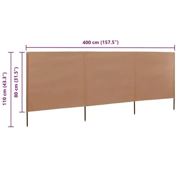 Paraventi: 3-teiliges Windschutzgewebe 400 x 80 cm Taupe – Nuovo e nell'imballaggio originale da Bühler venduto da DealHaus_Ostschweiz 5