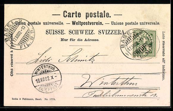 Ansichtskarten: St. Gallen, Hechtplatz, Passepartout mit – Gebraucht aus Berlin von bartko-reher 1