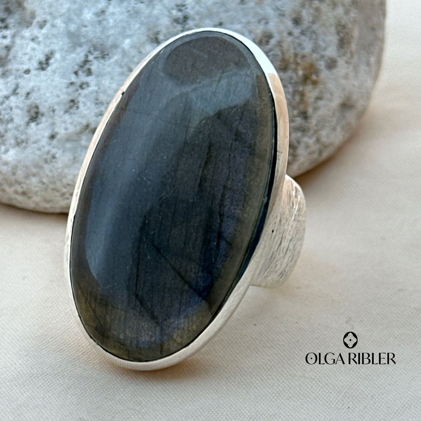 Olga Ribler Ringe: Unikate Silber Ring 925 Grösse 58 mit Labradorite – Neu (gemäss Beschreibung) aus Luzern von Schmuckoutlet 1