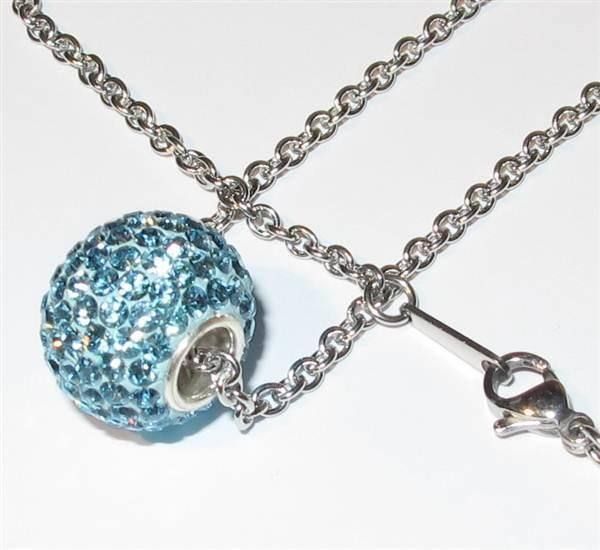 Catenine: Big Swarovski Perle mit Chromstahlette – Nuovo (secondo la descrizione) da Schwanden GL venduto da UHRKNALL 1