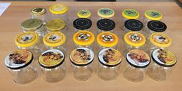24 leere Honiggläser mit Deckel