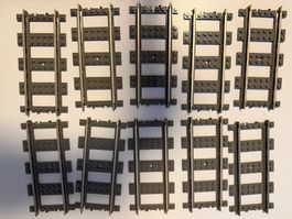 Lego Eisenbahn Schienen grau 10 Stück gebrauchter Zustand