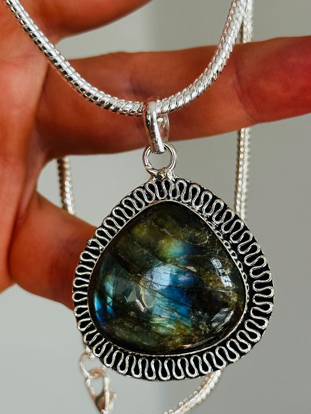 Catenine: Labradorite Gemstone Handmade necklace – Nuovo e nell'imballaggio originale da Genève venduto da AGBERG 6